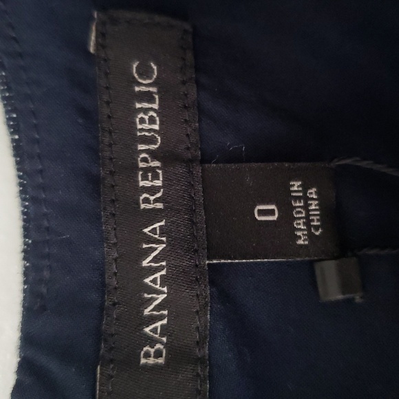 Banana Republic NWT Sheath Jean Dress 0 Blue Denim Dark Wash Short Sleeve Preppy - Picture 8 of 16